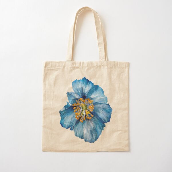 Blue Poppy Cotton Tote Bag