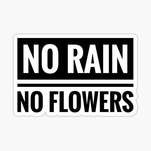 No rain - no flowers Sticker