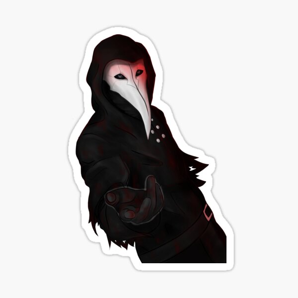 scp 049 and scp 035 holding roses corrupt version Sticker for
