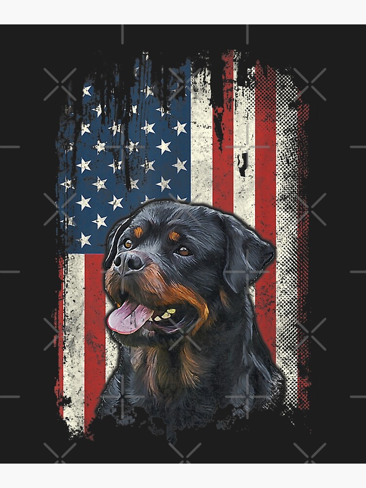 Rottweiler American Flag USA Patriotic Dog Lover s | Poster