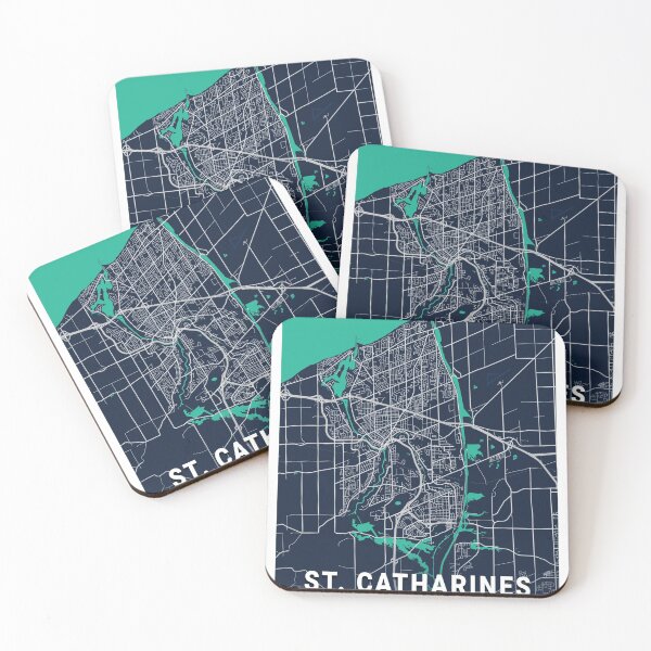 Item preview, St. Catharines Blue Dark Color City Map designed and sold by tienstencil.