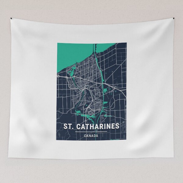 Item preview, St. Catharines Blue Dark Color City Map designed and sold by tienstencil.