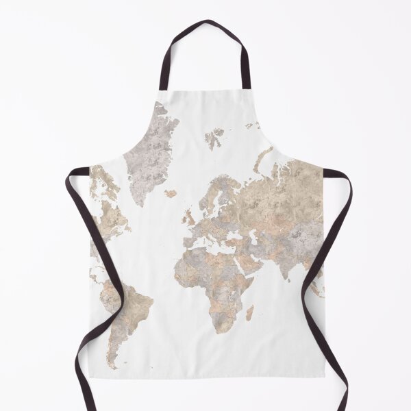 Item preview, Light brown watercolor world map designed and sold by blursbyai.