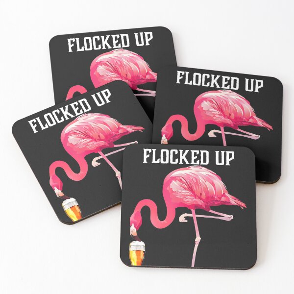 Item preview, Let's get flocked up funny pink flamingo bird beer  designed and sold by AntonetteSimo.