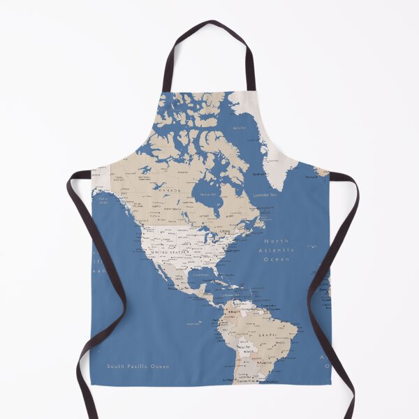 Item preview, Blue and brown detailed world map designed and sold by blursbyai.
