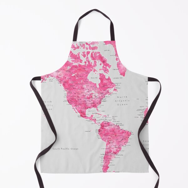 Item preview, Pink and grey watercolor world map designed and sold by blursbyai.