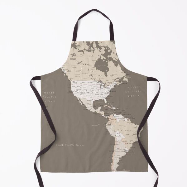 Item preview, Earth tones world map with cities designed and sold by blursbyai.