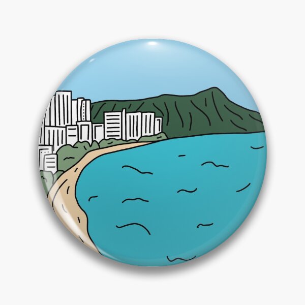 Item preview, Waikiki Beach & Diamond Head designed and sold by karaakemi.