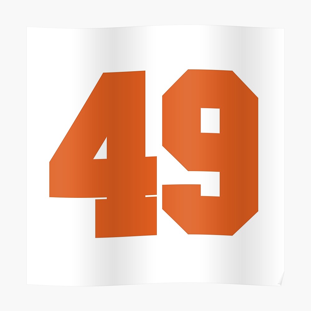 49 Number Cleveland Sports Fourty-Nine Brown Jersey' Sticker for Sale by  HelloFromAja