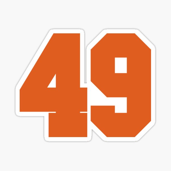 49 Black Jersey Sports Number forty-nine Football 49 Sticker for