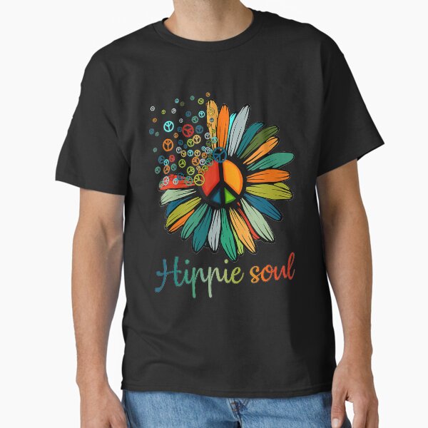 Item preview, Daisy Peace Sign Hippie Soul Tshirt Flower Lovers Gifts  designed and sold by AntonetteSimo.