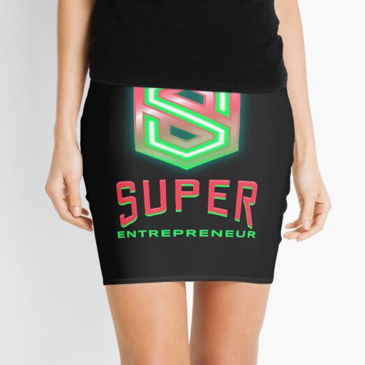 Entrepreneur lime green and hot pink Mini Skirt