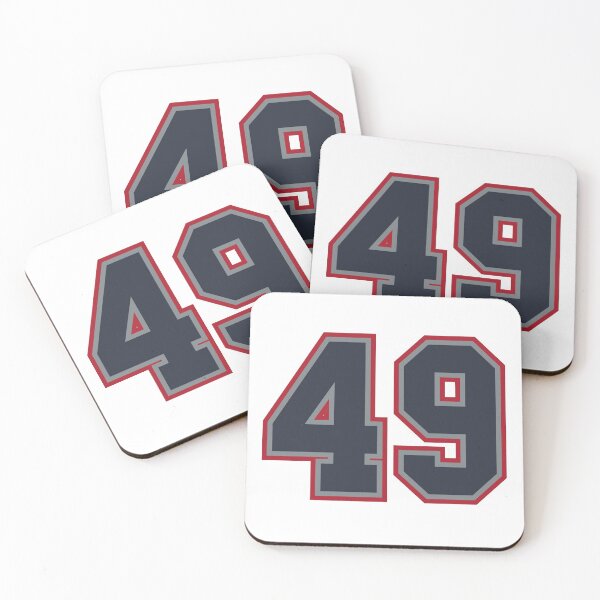 Item preview, 49 Navy Grey Red Sports Number Fourty-Nine designed and sold by HelloFromAja.