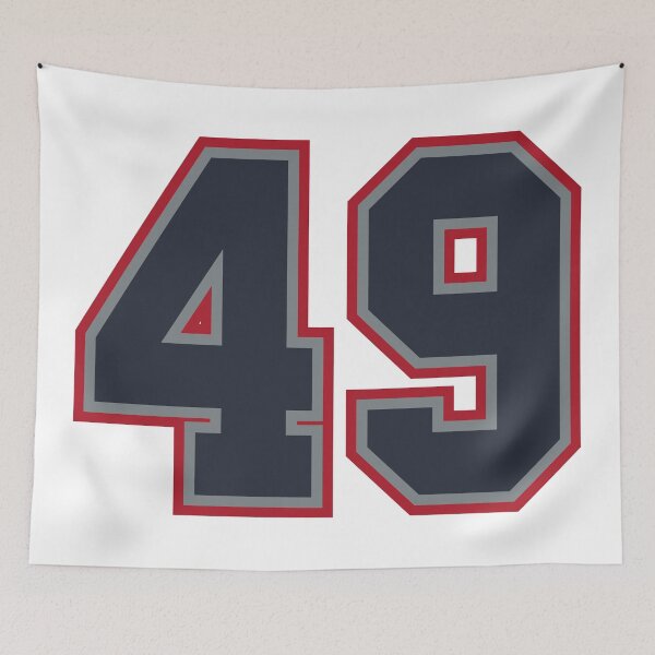Aperçu de l'œuvre 49 Navy Grey Red Sports Number Fourty-Nine créée et vendue par HelloFromAja.
