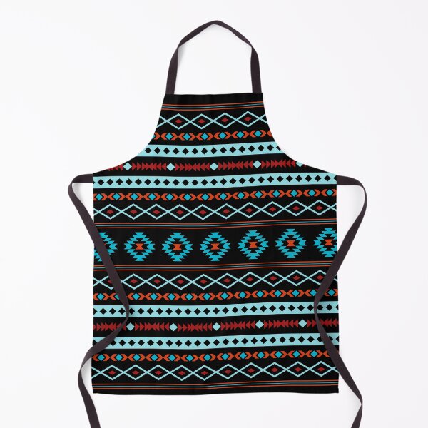 Item preview, Aztec Blues Reds Black Mixed Motifs Pattern designed and sold by NataliePaskell.