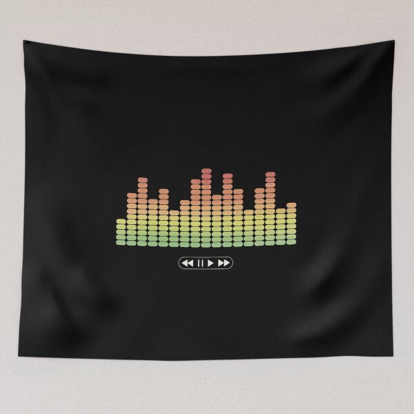 Item preview, Music player buttons and bar equalizer. Colored audio spectrum. designed and sold by holdmypixels.