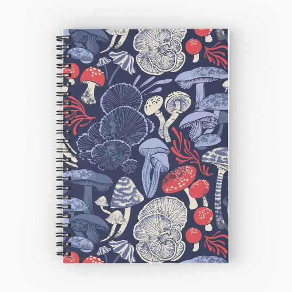 Item preview, Mystical fungi // midnight blue background blue and red wild mushrooms designed and sold by SelmaCardoso.