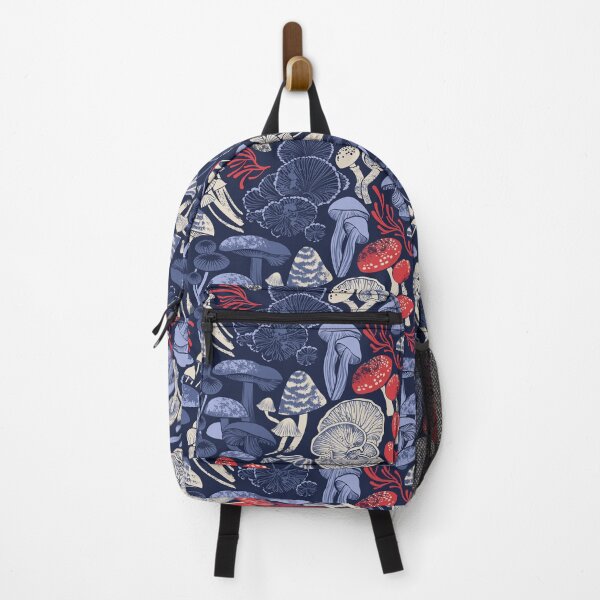 Item preview, Mystical fungi // midnight blue background blue and red wild mushrooms designed and sold by SelmaCardoso.