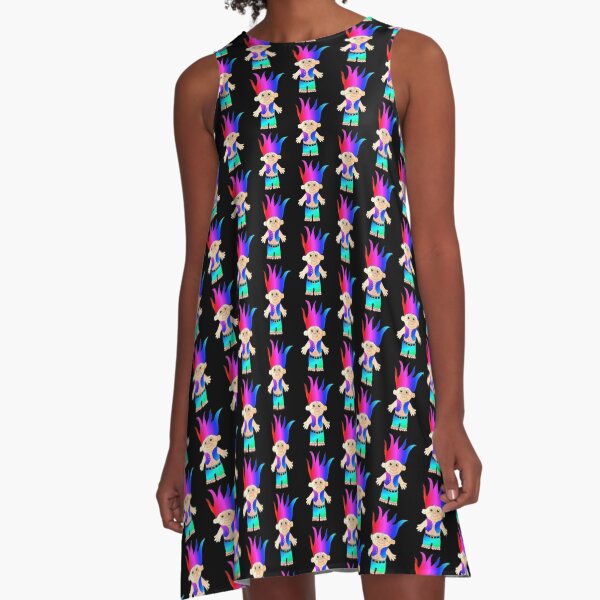 Kitsch 80's/90's Troll Doll inspired design A-Line Dress
