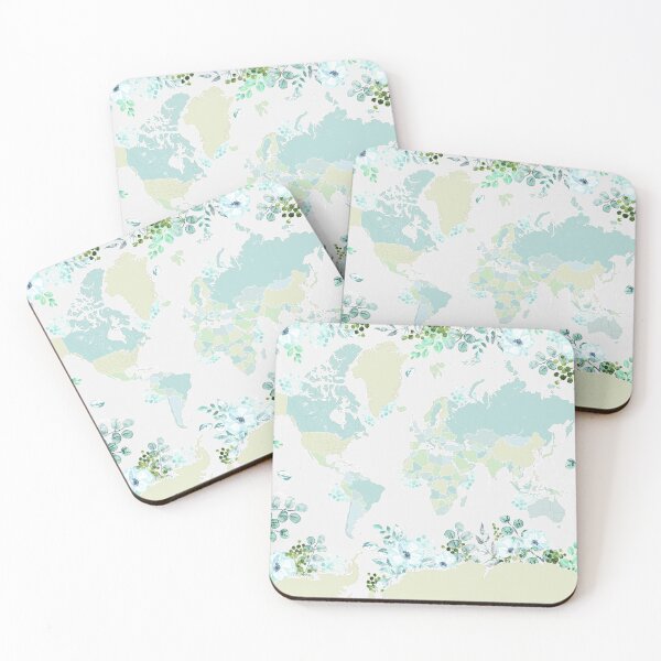 Item preview, Marie world map with greenery designed and sold by blursbyai.