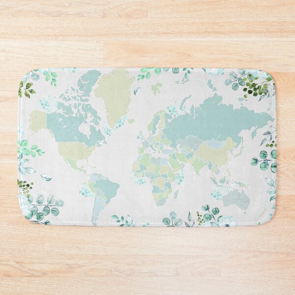 Item preview, Marie world map with greenery designed and sold by blursbyai.