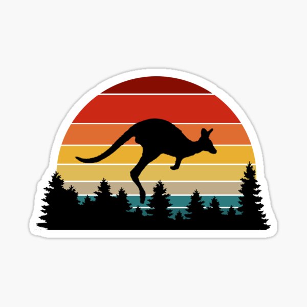 Sunset Kangaroo Sticker