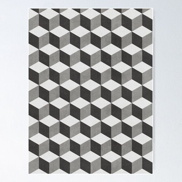 Item preview, Geometric Cube Pattern - Shades of Grey designed and sold by Zoltan Ratko.