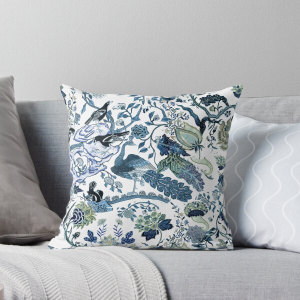 Item preview, Chinoiserie Blue, chintz, blues, greens, birds and florals designed and sold by chrissyink.