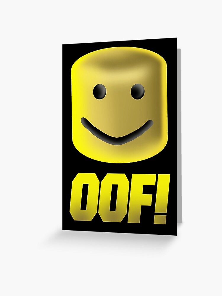 Roblox Oof Noob Head Noob Greeting Card By Zest Art Redbubble - roblox oof all star