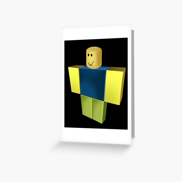 Noob Character Greeting Cards Redbubble - pixelated noob outfit roblox