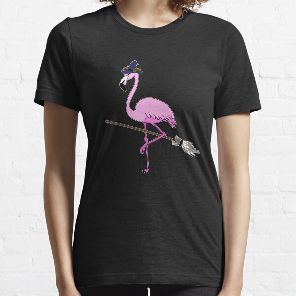 Item preview, Flamingo Halloween Witch and Broomstick, Love Flamingos designed and sold by dukito.