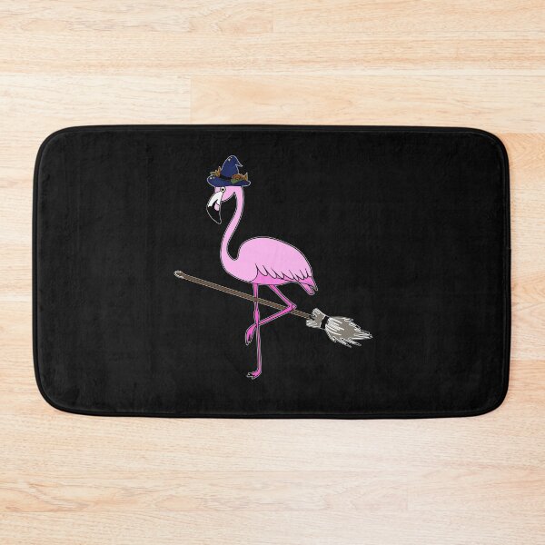 Item preview, Flamingo Halloween Witch and Broomstick, Love Flamingos designed and sold by Logiamerch.