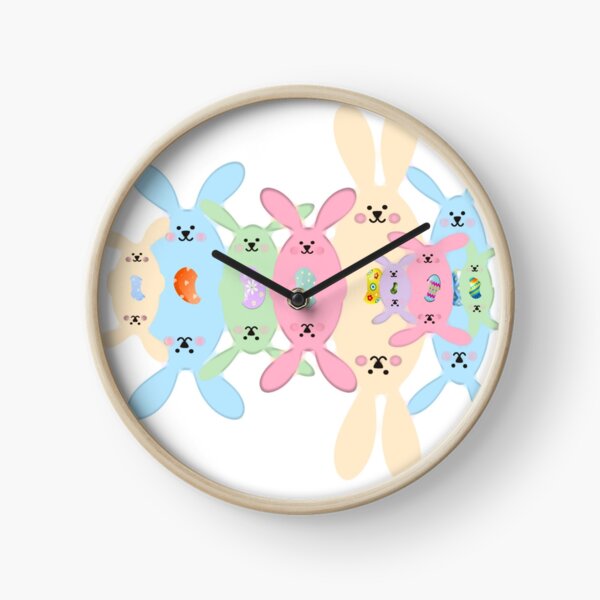 Spring Bunnies and Eggs Clock