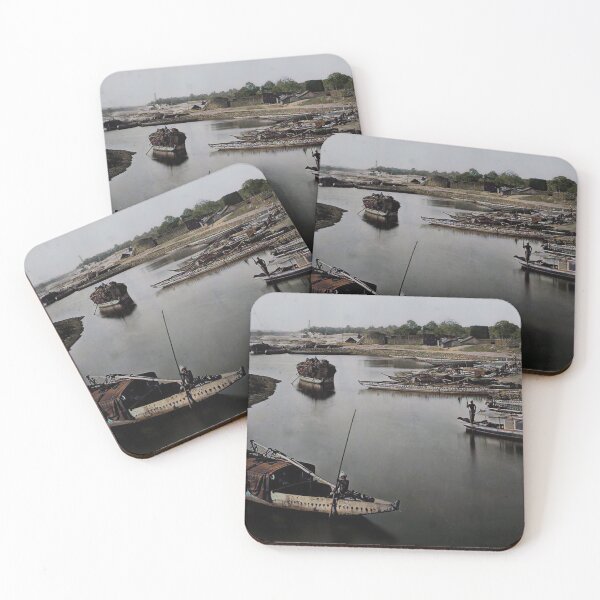 Item preview, 1880-s The Basin and Canal Boats - Madras (Vintage Colorized) designed and sold by nav-e.
