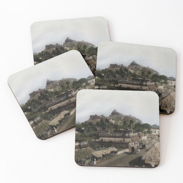 Item preview, 1880-s View of Tiruchirappalli - Trichy - Rockfort Ucchi Pillayar Temple (Vintage Colorized) designed and sold by nav-e.