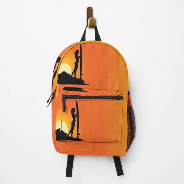 Item preview, female surfer with sunset view designed and sold by RedManzanas.