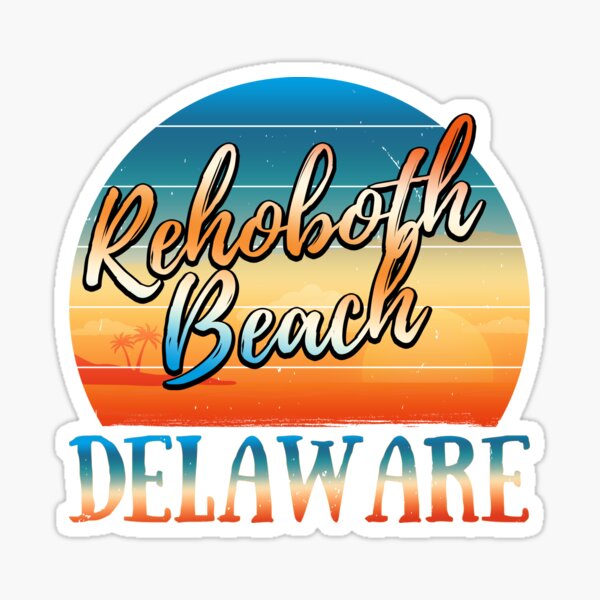 Aperçu de l'œuvre Rehoboth Beach Delaware (Style rétro vintage • Look grunge en détresse • Design d'été ensoleillé) créée et vendue par SassyClassyMe.