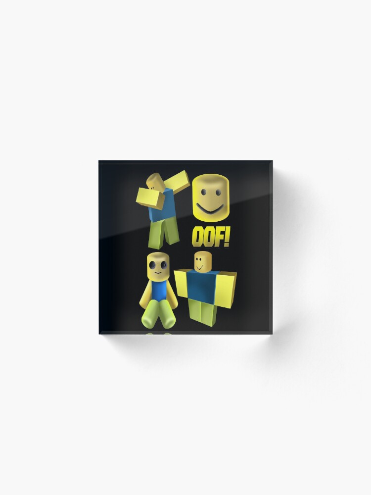 Oof Roblox Oof Noob Head Noob Acrylic Block By Zest Art Redbubble - face roblox character oof