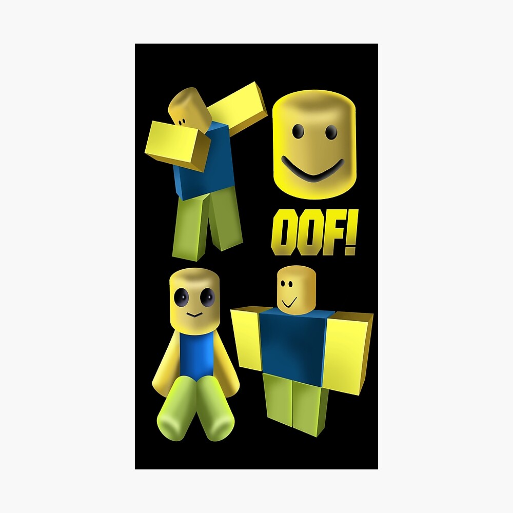 Oof Roblox Oof Noob Head Noob Poster By Zest Art Redbubble - free running noob roblox noob roblox roblox animation