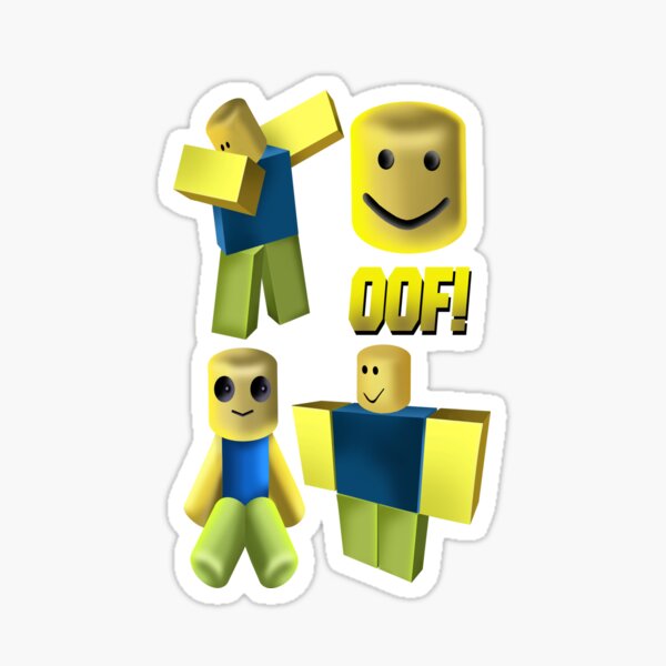 Noob Roblox For Kids Stickers Redbubble - freddy goes boom roblox adopt me
