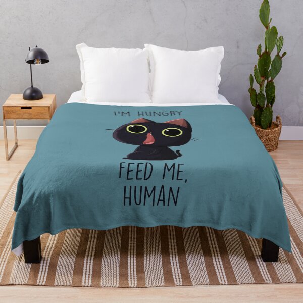 Item preview, I’m hungry, feed me human (Black cat) designed and sold by Think-Kitten.