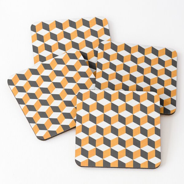Item preview, Geometric Cube Pattern - Yellow, White, Grey Concrete designed and sold by Zoltan Ratko.