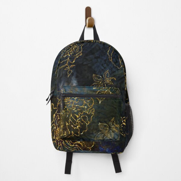 Item preview, Midnight Garden Botanical Big Gold Roses On Indigo Background designed and sold by IZiets.
