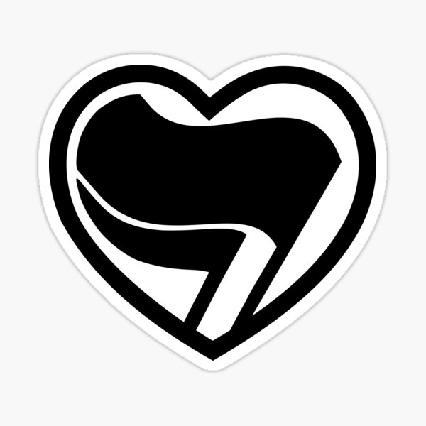 Vista previa del artículo con la obra «Corazón de Antifa», diseñado y vendido por Good-Looking Corpse.