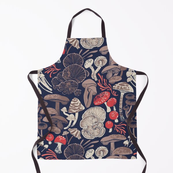 Item preview, Mystical fungi // midnight blue background brown red and coral wild mushrooms designed and sold by SelmaCardoso.