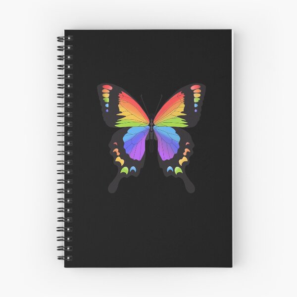 Item preview, Pride pride lgtbq rainbow butterfly black background designed and sold by Littlemoliart.