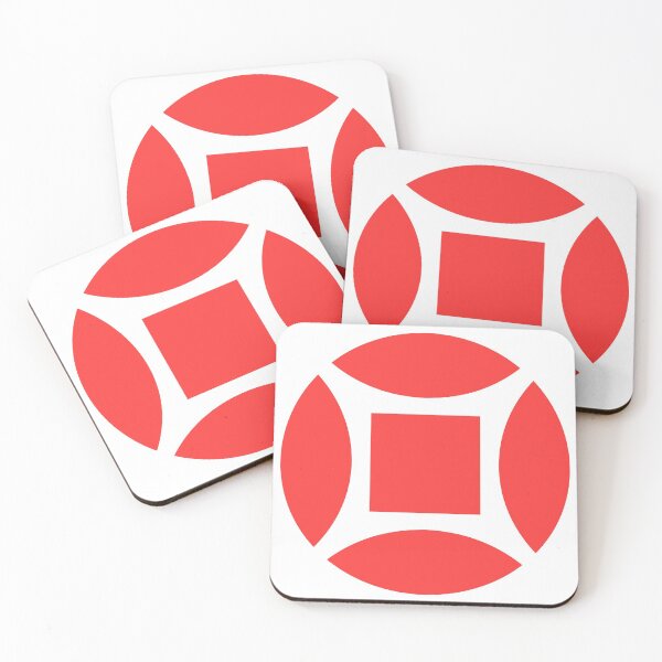 Item preview, Geometric Pattern: Intersect Square: White/Red designed and sold by Red Wolf.