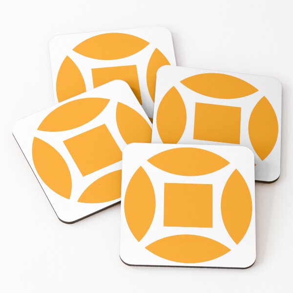 Item preview, Geometric Pattern: Intersect Square: White/Orange designed and sold by Red Wolf.