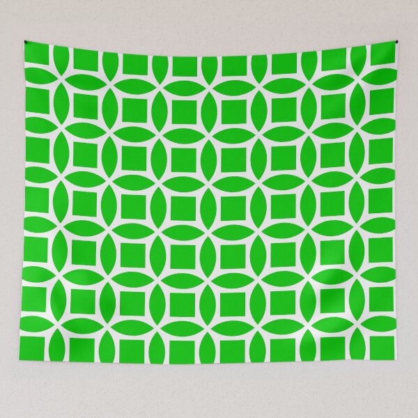 Item preview, Geometric Pattern: Intersect Square: White/Green designed and sold by Red Wolf.