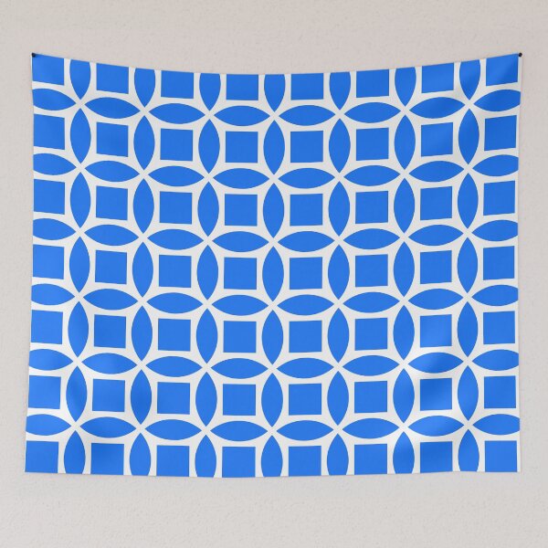 Item preview, Geometric Pattern: Intersect Square: White/Blue designed and sold by Red Wolf.